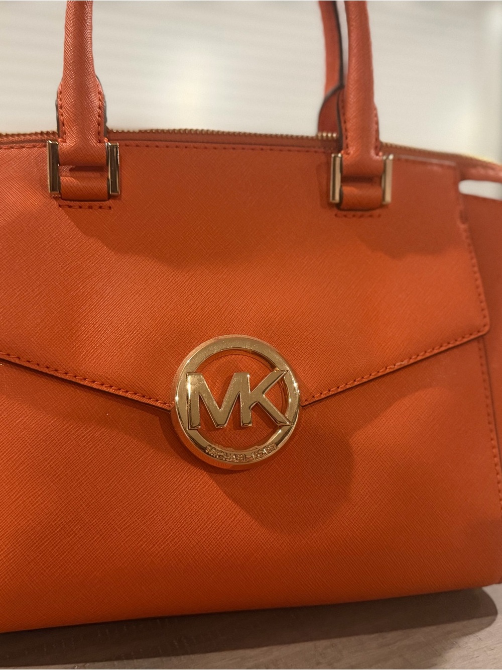 Michael Kors Orange/Tangerine Leather Tote Bag NWT